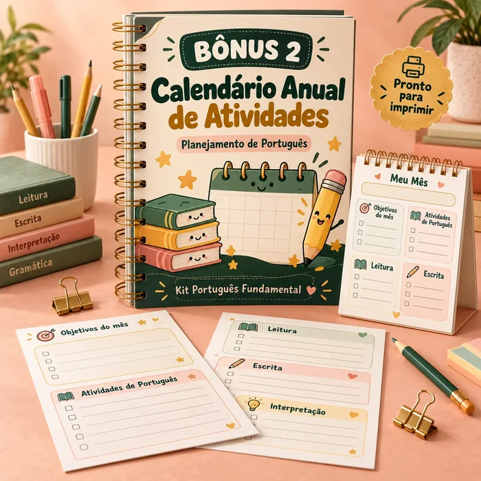 Bônus 2 — Calendário Anual de Atividades, planejamento de Português